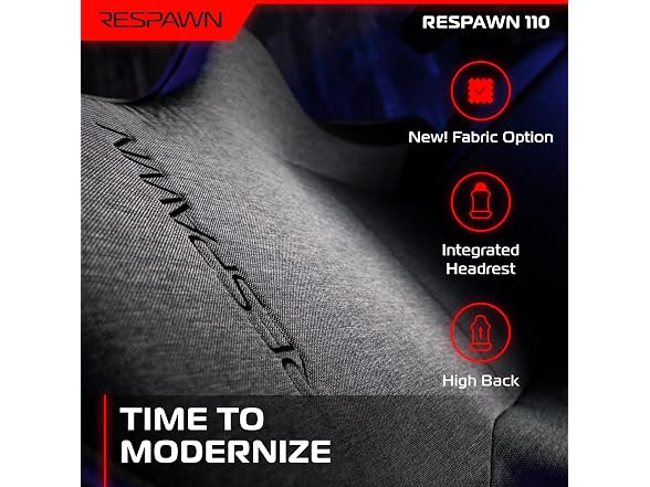 Respawn 110 Ergonomic Gaming Chair, Gray Fabric