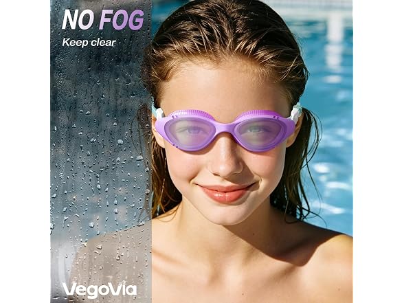 VegoVia Purple/Green Adult Swim Goggles