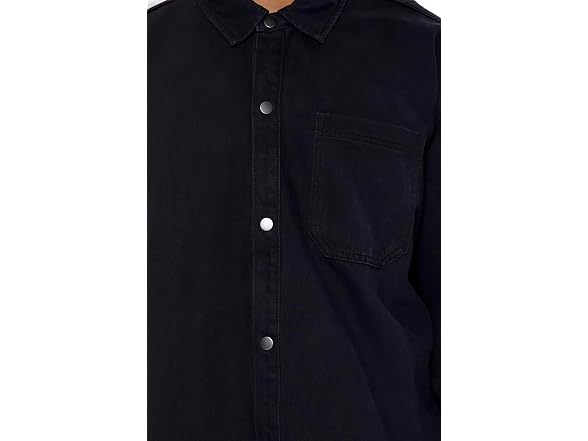 Forever 21 Women's (L) Cotton Curved-Hem Shirt Bla