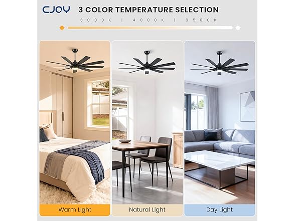 CJOY 62in Ceiling Fan 9-Blade 3CCT