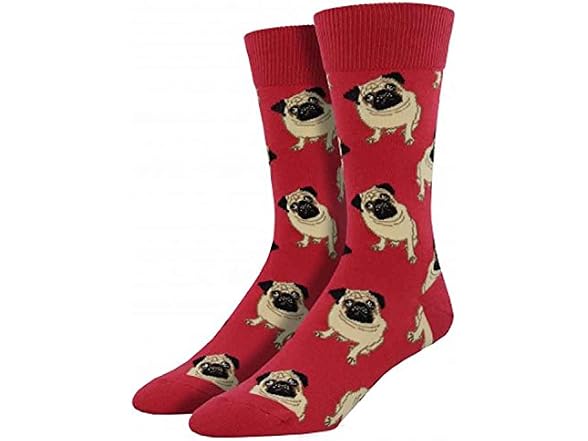 Socksmith Men (OS) Pugs Terracotta One Sock