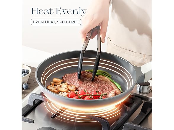 PRICUSIS Nonstick Ceramic Frying Pan Skillet, 10+12 