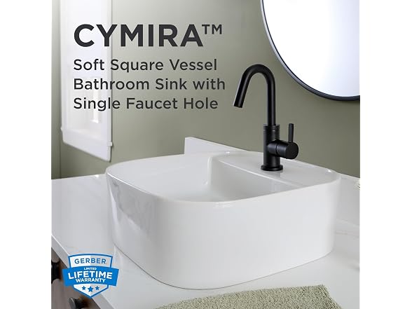 Gerber Cymira 16 in. Soft Square Vessel Bathroom Sink