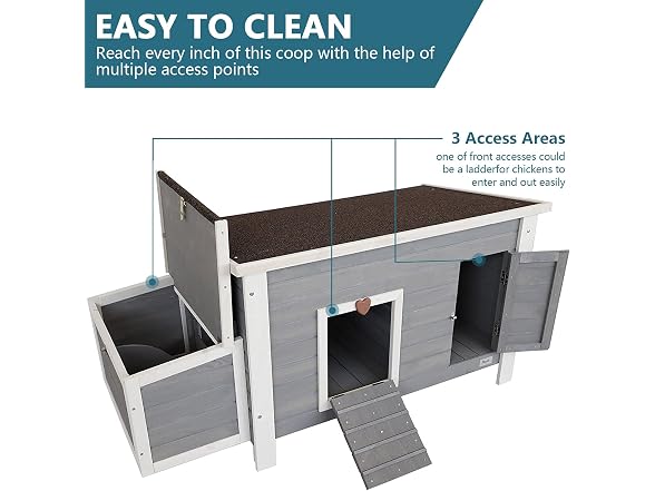 Petsfit Outdoor Chicken Coop with Run for 4-6