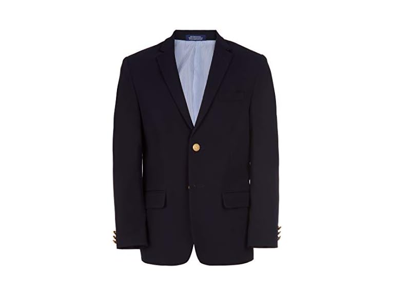 IZOD Boys' Brass Button Blazer Jacket, Blue Indigo, 12 Husky