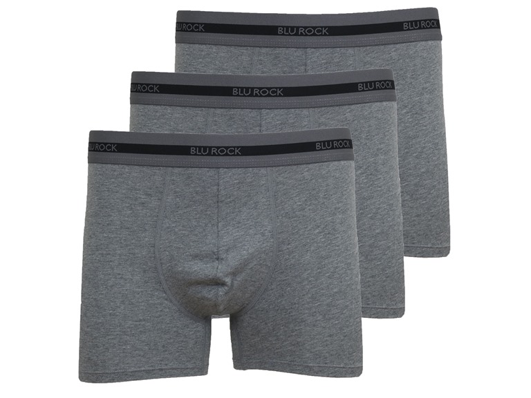 BLU ROCK WC-----J/MBB-565 / CH / S Small Mens Cotton Flex Stretch Boxer Briefs Charcoal x3