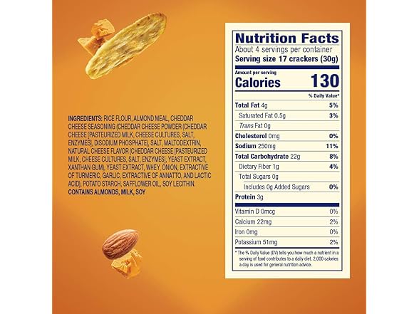 Blue Diamond Almonds Cheddar Nut-Thins, 4.2