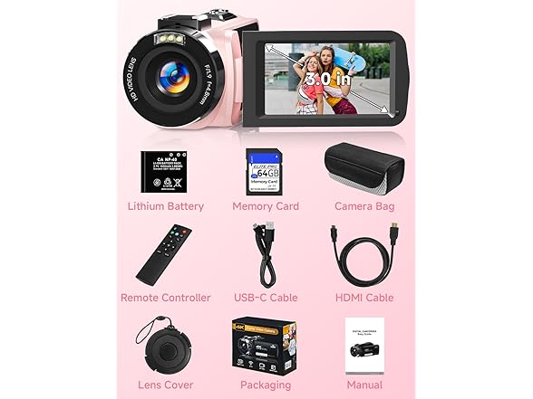 Gtonster 4K Video Camera Camcorder