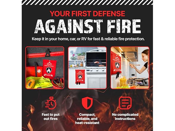 Emergency Fire Blanket 40x40 4-Pack