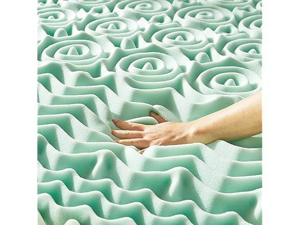 Mellow 1.5 Inch 5-Zone Memory Foam Mattress Topper- Calming