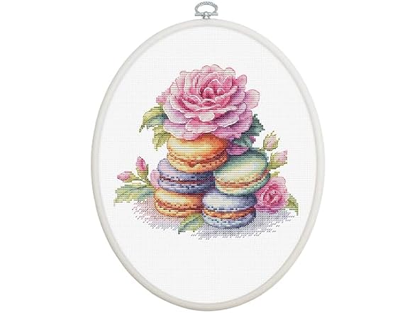 Luca-S Cross Stitch Kit with Hoop Macarons