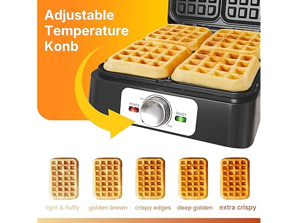 SUNVIVIPRO 4 Slices Belgian Waffle Maker