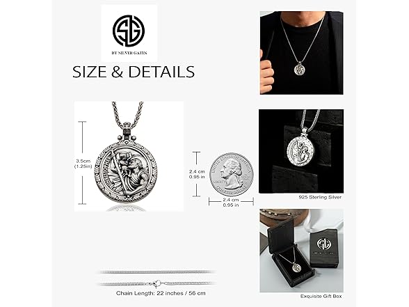 bysilvergates St Christopher Necklace Men's
