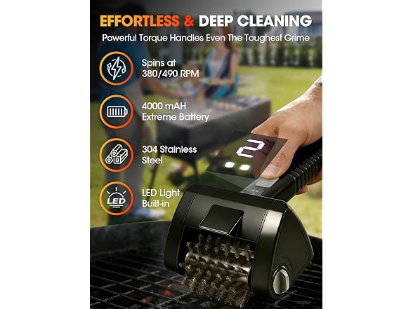 Cordless Rechargeable Grill Brush - Gallery 3