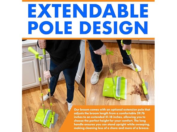Heavy Duty Broom and Dustpan Combo Set