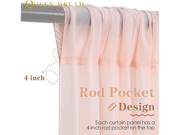 QueenDream Chiffon Curtain for Backdrop