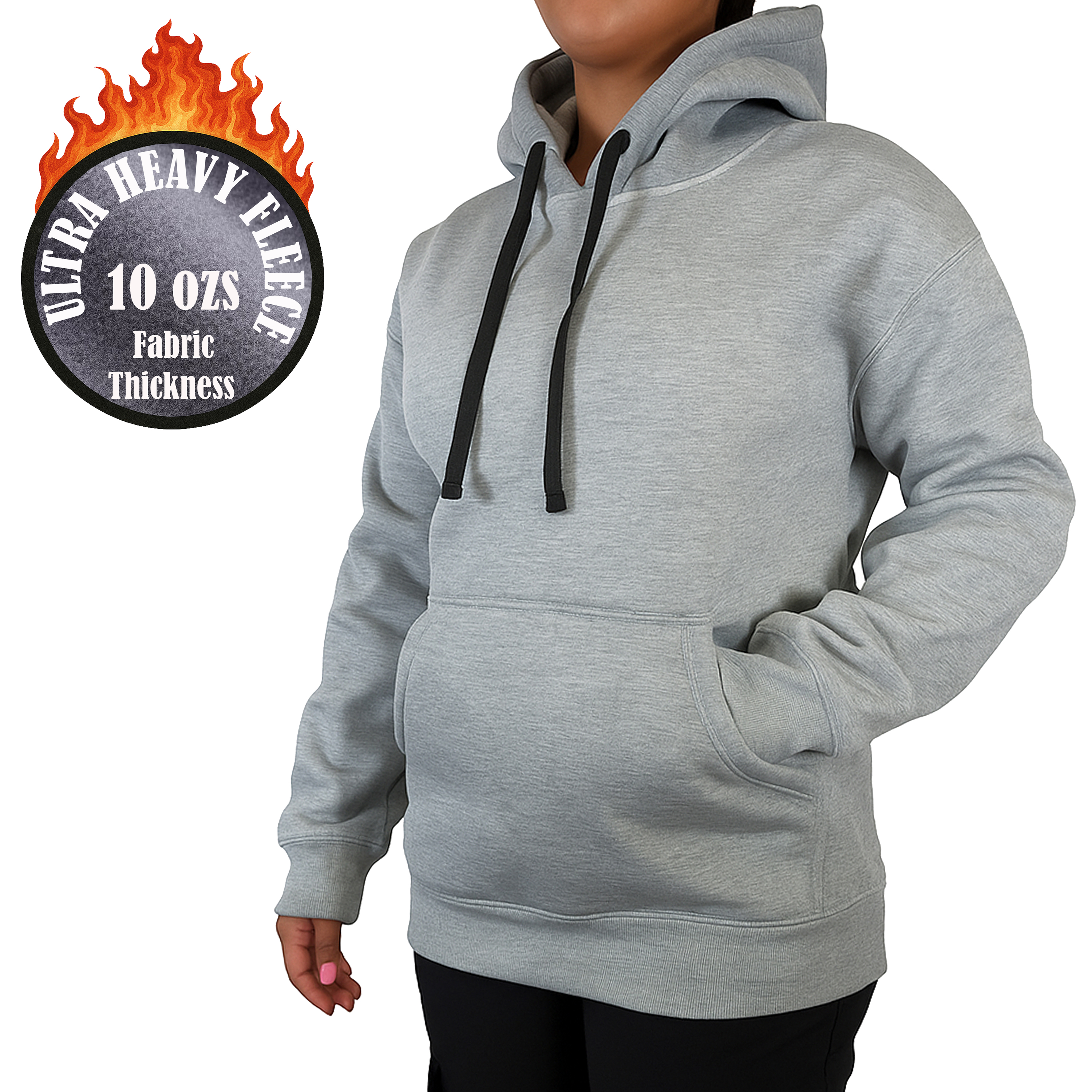 Womens Heavyweight Fleece-Lined Pullover Hoodie - Gallery 19