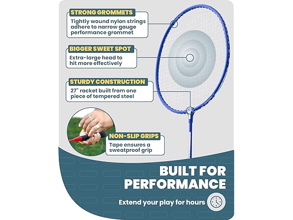 4 Player Badminton Racket Set