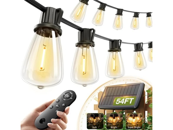 Hakol 54FT(48+6) Solar String Lights Outdoor
