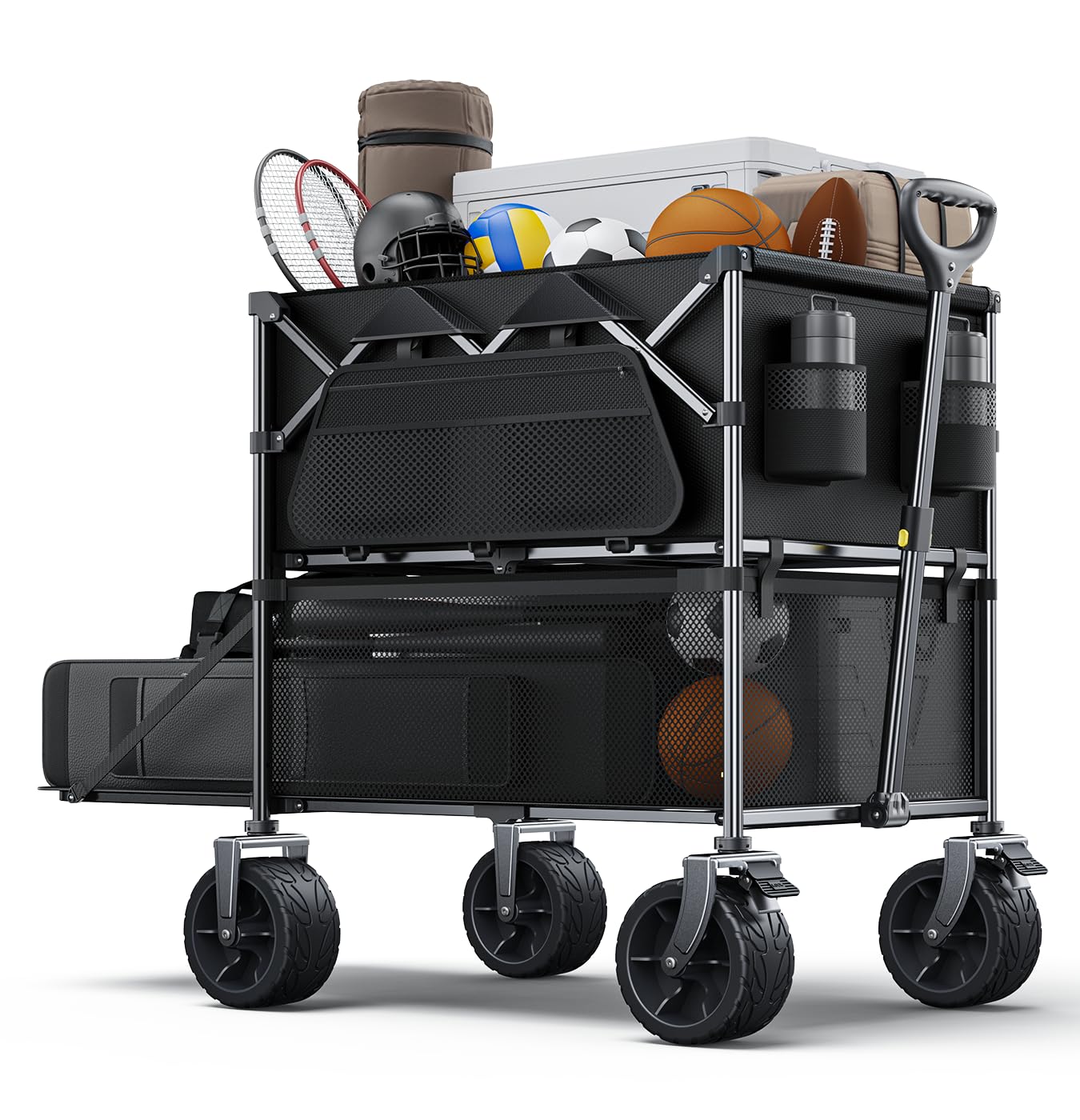 Everyfun 480Lbs Foldable Double Decker Wagon - Gallery 11