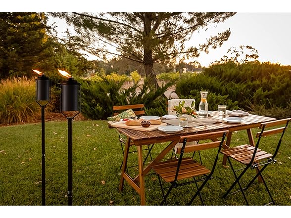 TIKI Easy Install 4-Pack Simply Metal Torches