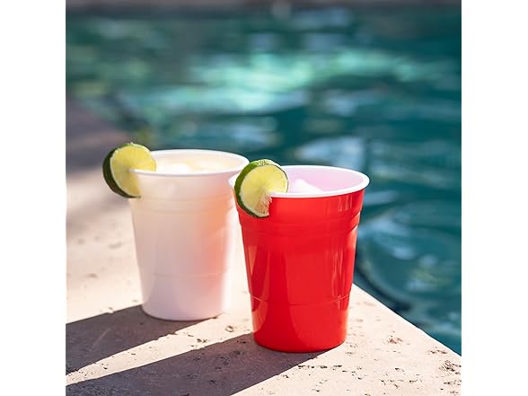 True Shatterproof Pool Cups, Red White & Blue, Set of 6