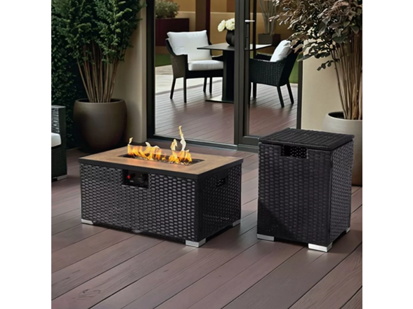 CKH Nathan 50k BTU Rattan Fire Table