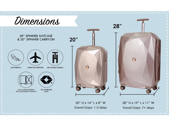 kensie Women's Gemstone Luggage