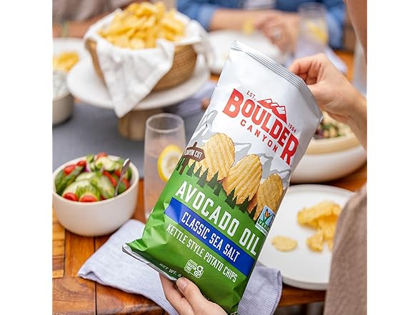18CT Boulder Canyon Avocado Oil Potato Chips Variety