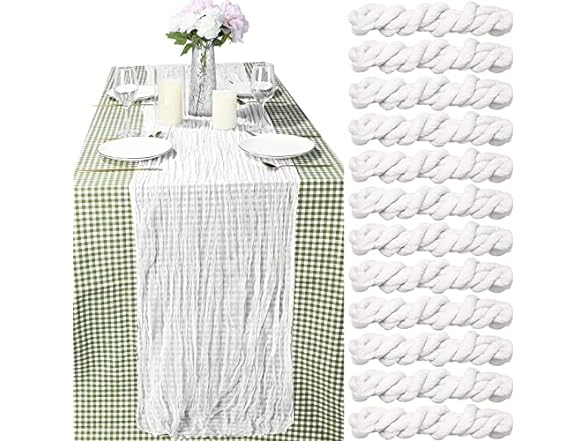 12 Pcs 10ft Cheesecloth Table Runner