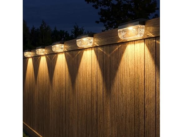 Warm White Solar Deck Lights 8 Pck