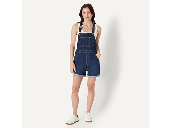Amazon Essentials Womens Denim Short Overalls