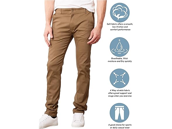 Mens Super Flex Stretch Chino Pants