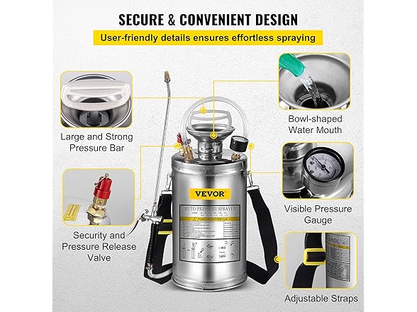 VEVOR 1.5Gal Stainless Steel Sprayer