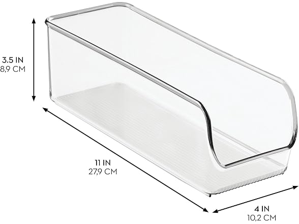 iDesign Narrow Pantry Bin, Set of 4, Clear