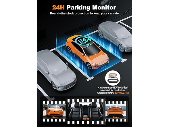 Nanoby 4K 3 Channel Dash Cam Front and Rear