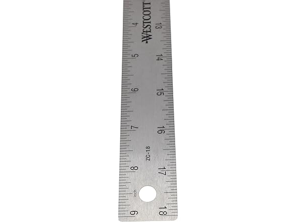 Westcott 18-Inch Stainless Steel Zero-Center Ruler