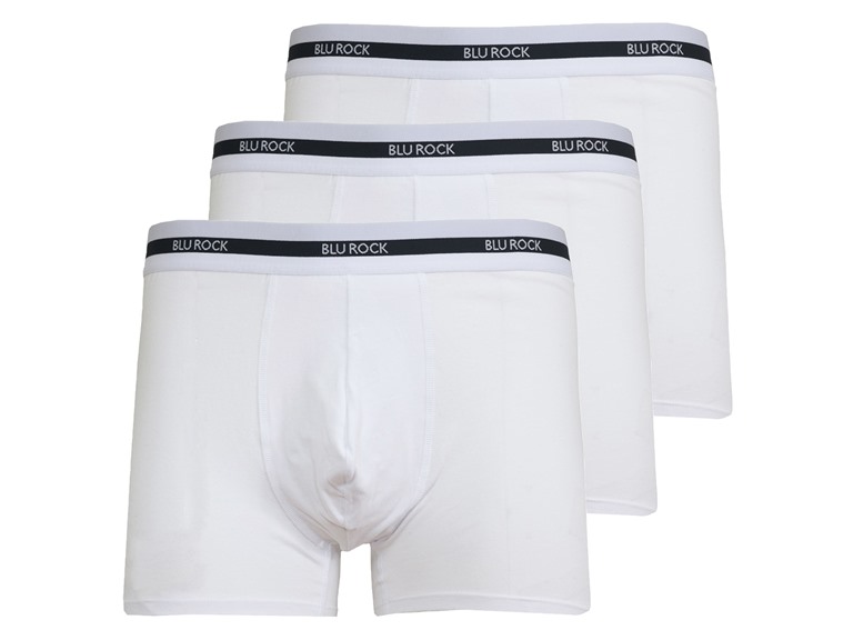 BLU ROCK WC-----J/MBB-565 / WH / S Small Mens Cotton Flex Stretch Boxer Briefs White x3