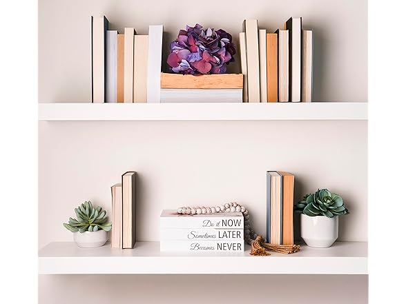 DuoDeco Floral Print Decorative Books