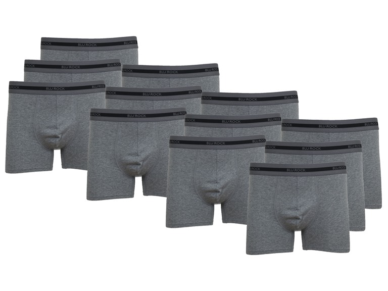 BLU ROCK WC-----J/MBB-565 / CH-CH-CH-CH / S Small Mens Cotton Flex Stretch Boxer Briefs Charcoal x12