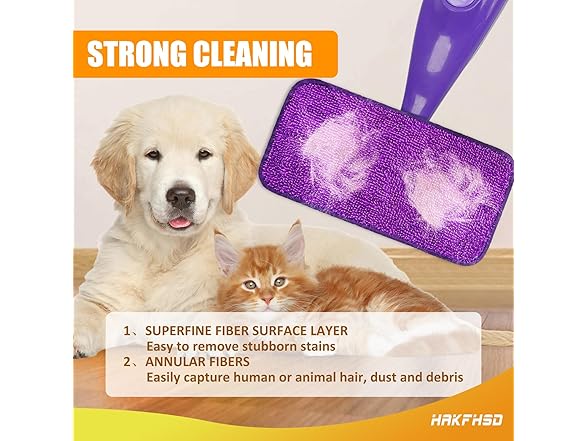 Hakfhsd 8 Pack Reusable Microfiber Mop Refill