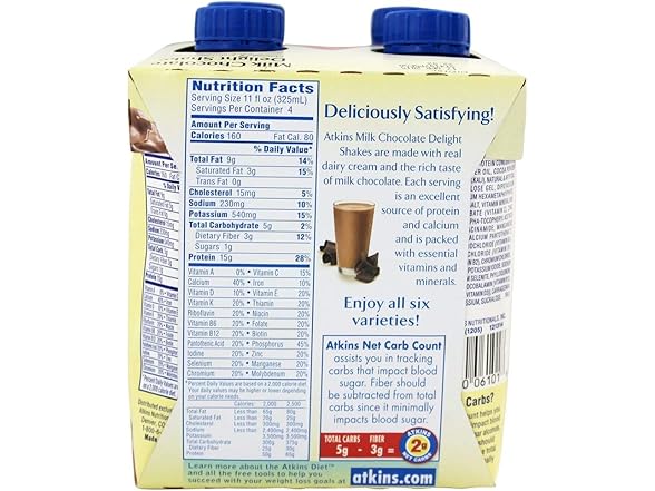 Atkins Dark Chocolate Shake 11oz 4pk