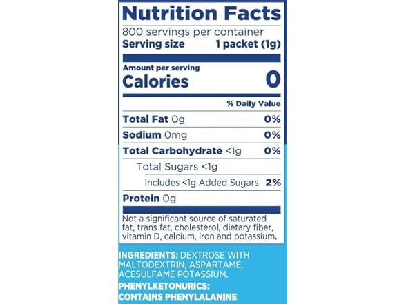 800CT EQUAL 0 Calorie Sweetener, Aspartame & Acesulfame