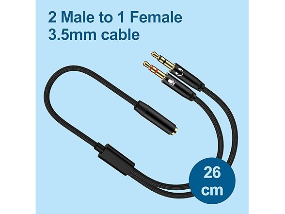 2-in-1 Y Aux Splitter Audio Cable Cord
