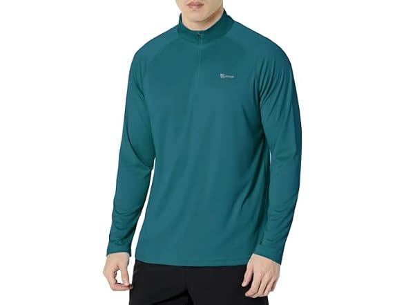 SG Edge Men (L) UPF 50+ Rash Guard 1/4 Zip Shirt