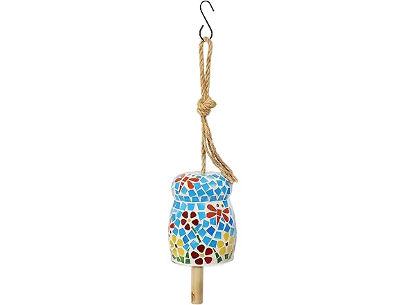 Sunnydaze Mosaic Glass Wind Chime Bell - 7"