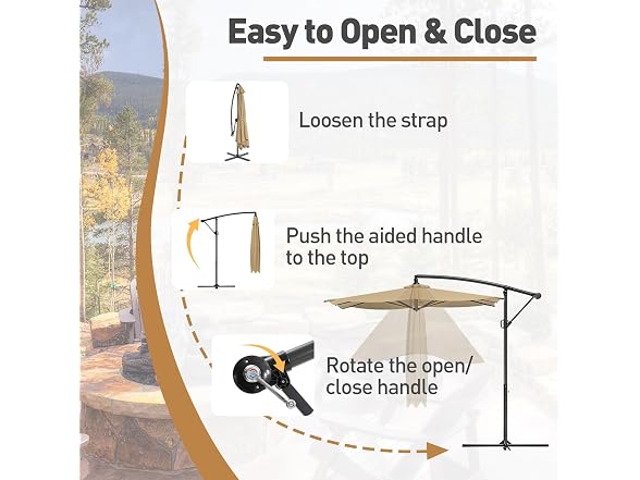 COSIEST 9 x 11.5FT Offset Patio Umbrella, Cantilever Hanging