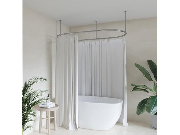 Naiture 36'' SS Shower Rod Ceiling Support