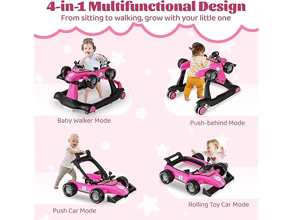 GLACER Foldable Baby Walker, 4-in-1