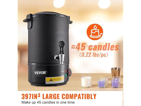 VEVOR Wax Melter for Candle Making, 6.5 Liter Large